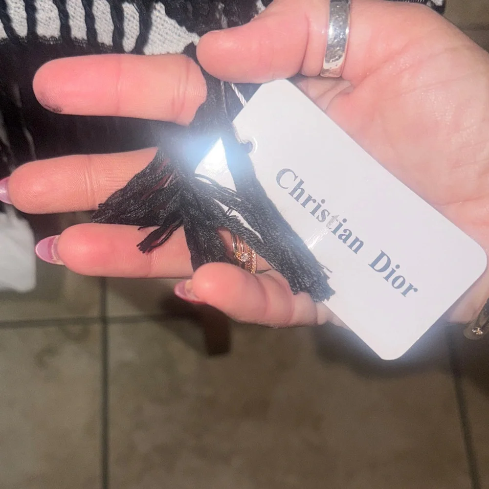 Dior Black and White trotter Scarf and box included GWP
